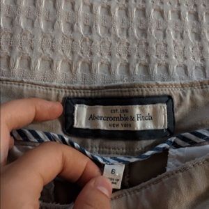 Beige Abercrombie & Fitch Cargo Pants